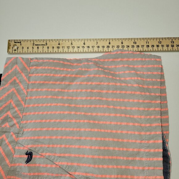 Southern Marsh Turner Stripe Brighton Shorts Gray & Salmon Seersucker Size 4 - Picture 6 of 9